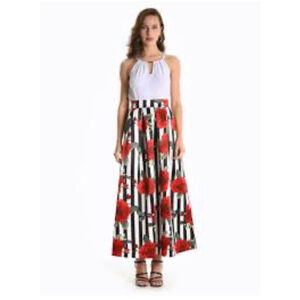 Women's Rose Skirt, M, Red & Black